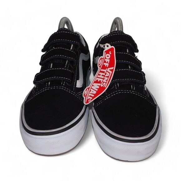 Vans Old Skool V Hook & Loop "Prison Style" Black / White Women's 6.5 - Picture 3 of 11